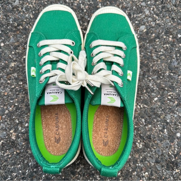 Cariuma Green Canvas OCA Low Men’s Size 7 1/2 Barely Used Very Good Condition - Picture 1 of 8